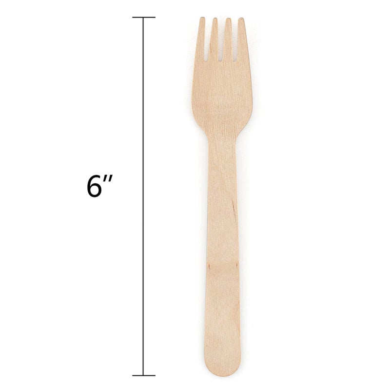Hedume 300 Pack Disposable Wooden Forks, Biodegradable and Compostable, Party Supplies for Any Graduation, Luau, Tea Party and More - Image 2